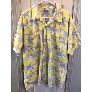 Vintage Tropicana Mens XL Yellow Short Sleeve Full Button Hawaiian Shirt